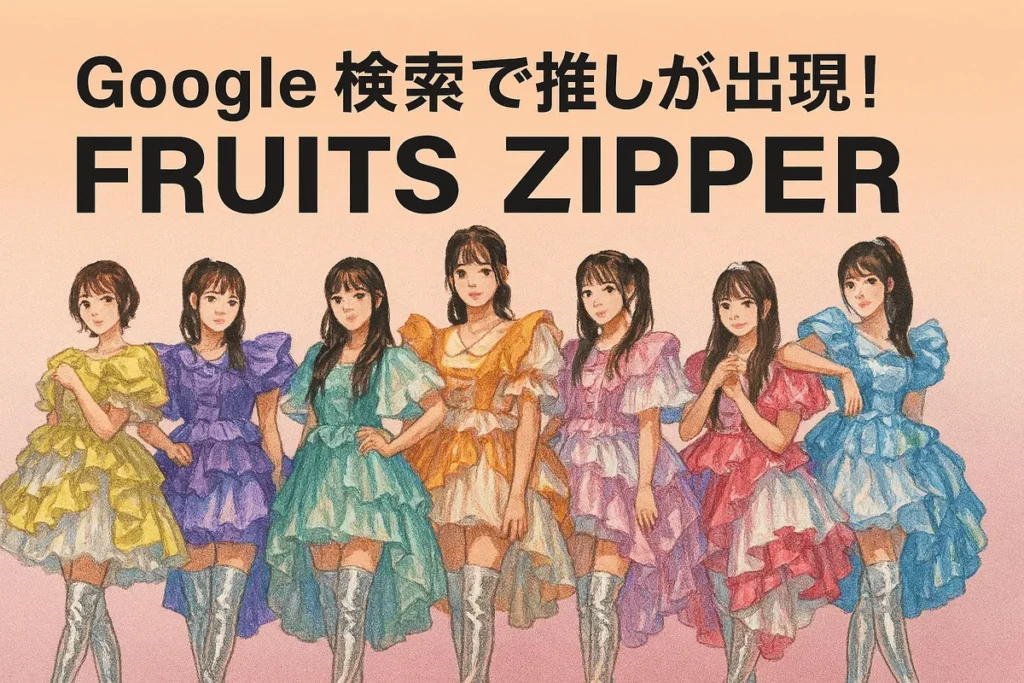 Google 検索 FRUITS ZIPPER 演出仕掛け